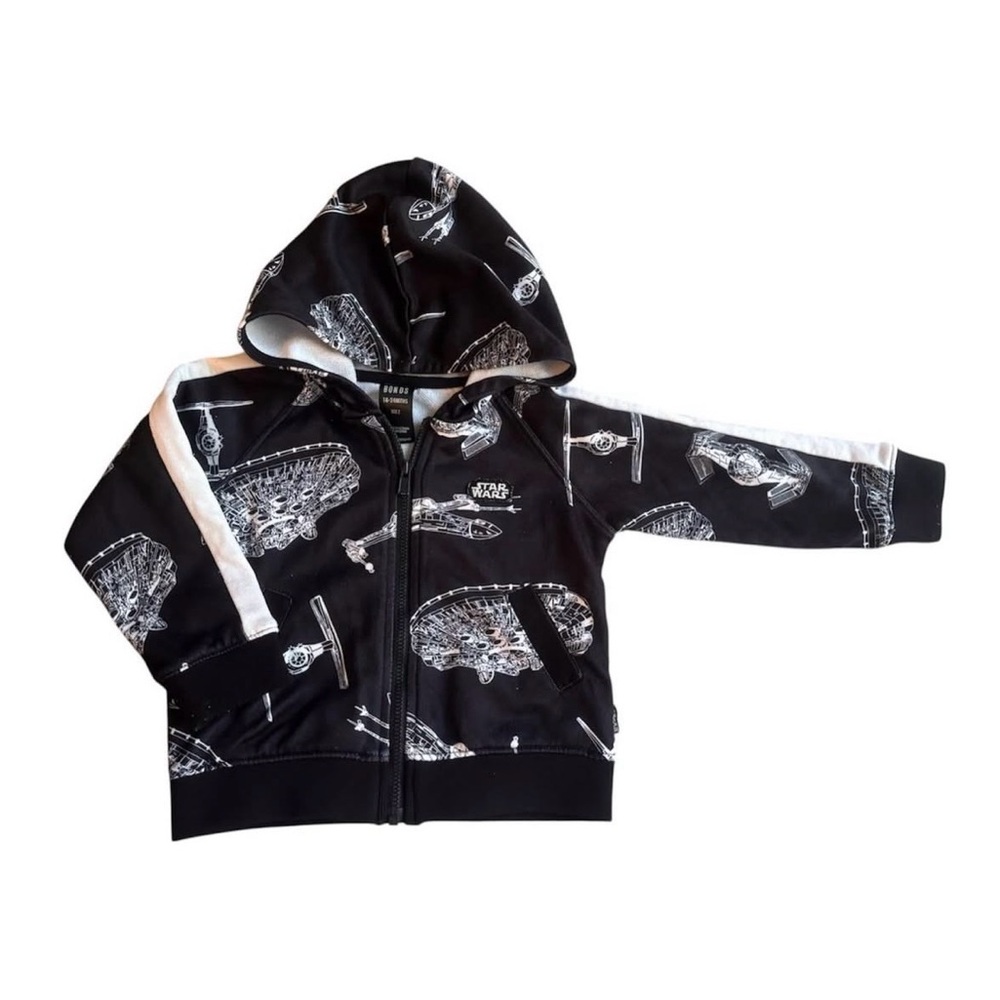 BONDS Rare star wars Black Graphic Kids zip up